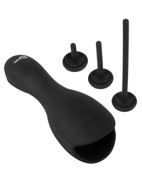 Glans Masturbator with 3 attachable Dilators Rebel Schwarz 